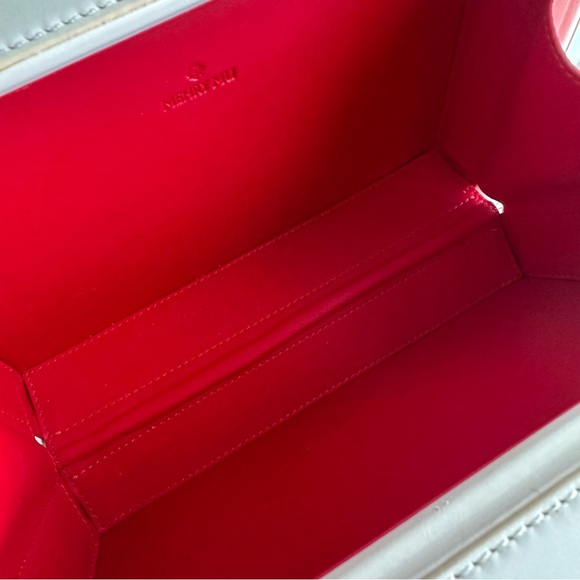 Mehry Mu Fey Large Leather Rattan Straw Box Bag w/ Long Shoulder Crossbody Strap - Picture 13 of 16